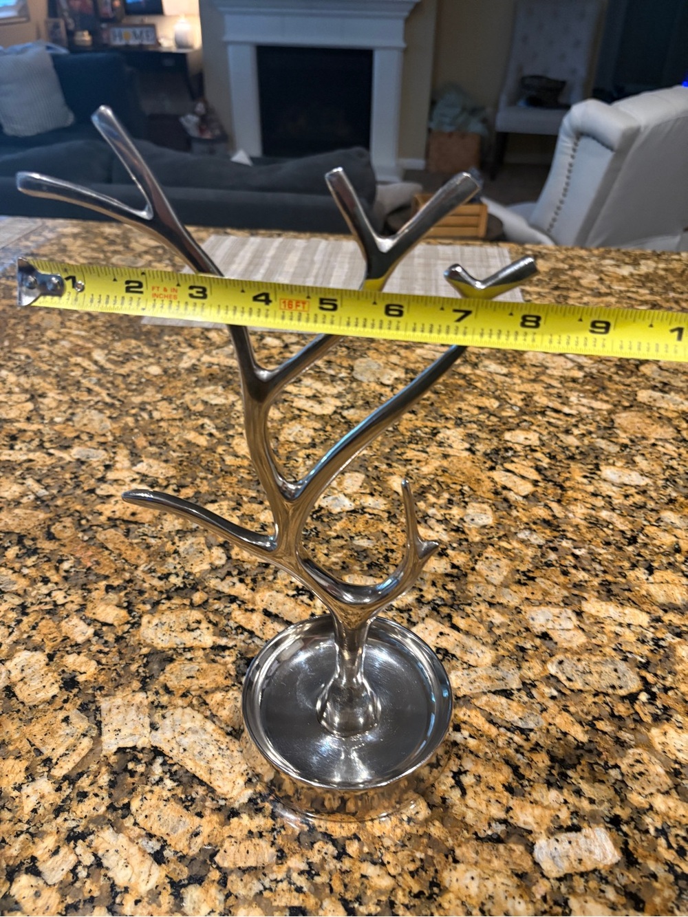 Silver Metal Jewelry Tree Stand - Elegant Branch Design - Picture 7 of 7
